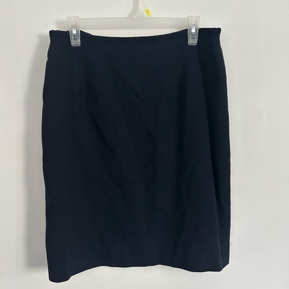 Wool Ralph Lauren Classic Navy Pencil Skirt